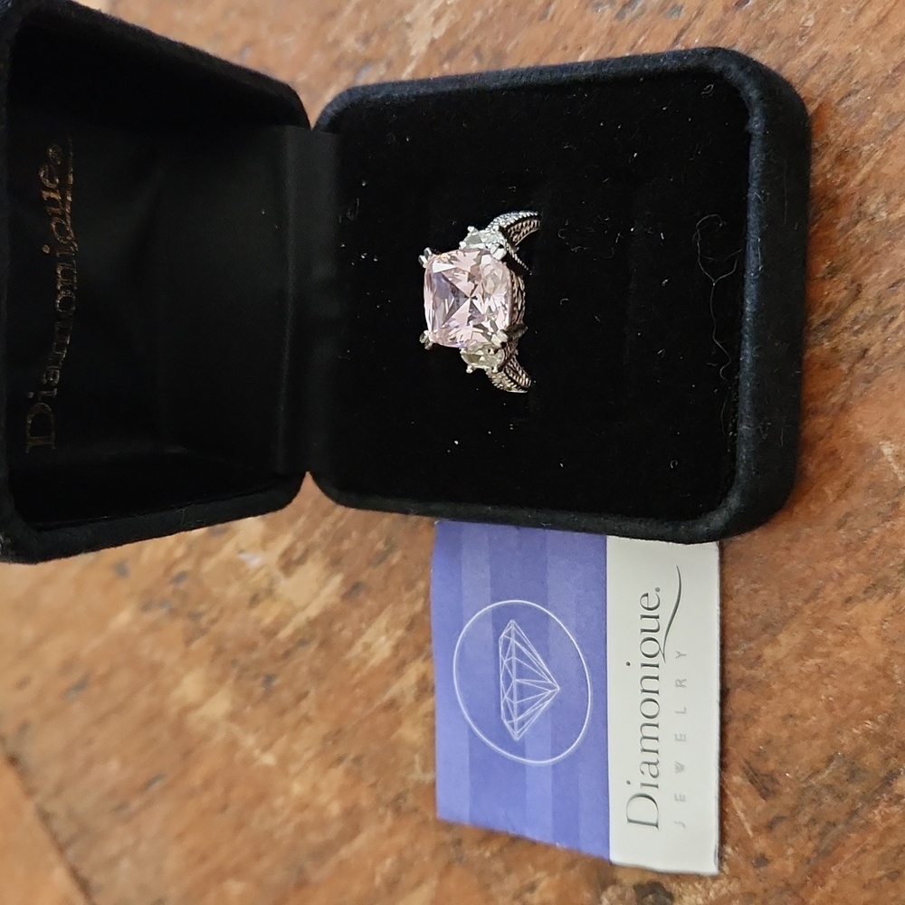 QVC Pink Diamonique Ring Size 5